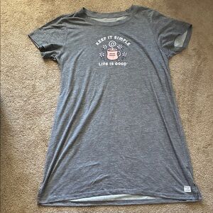 Life Is Good Heather Gray Sleep Shirt